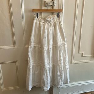 Quince Cream Ruffled Skirt